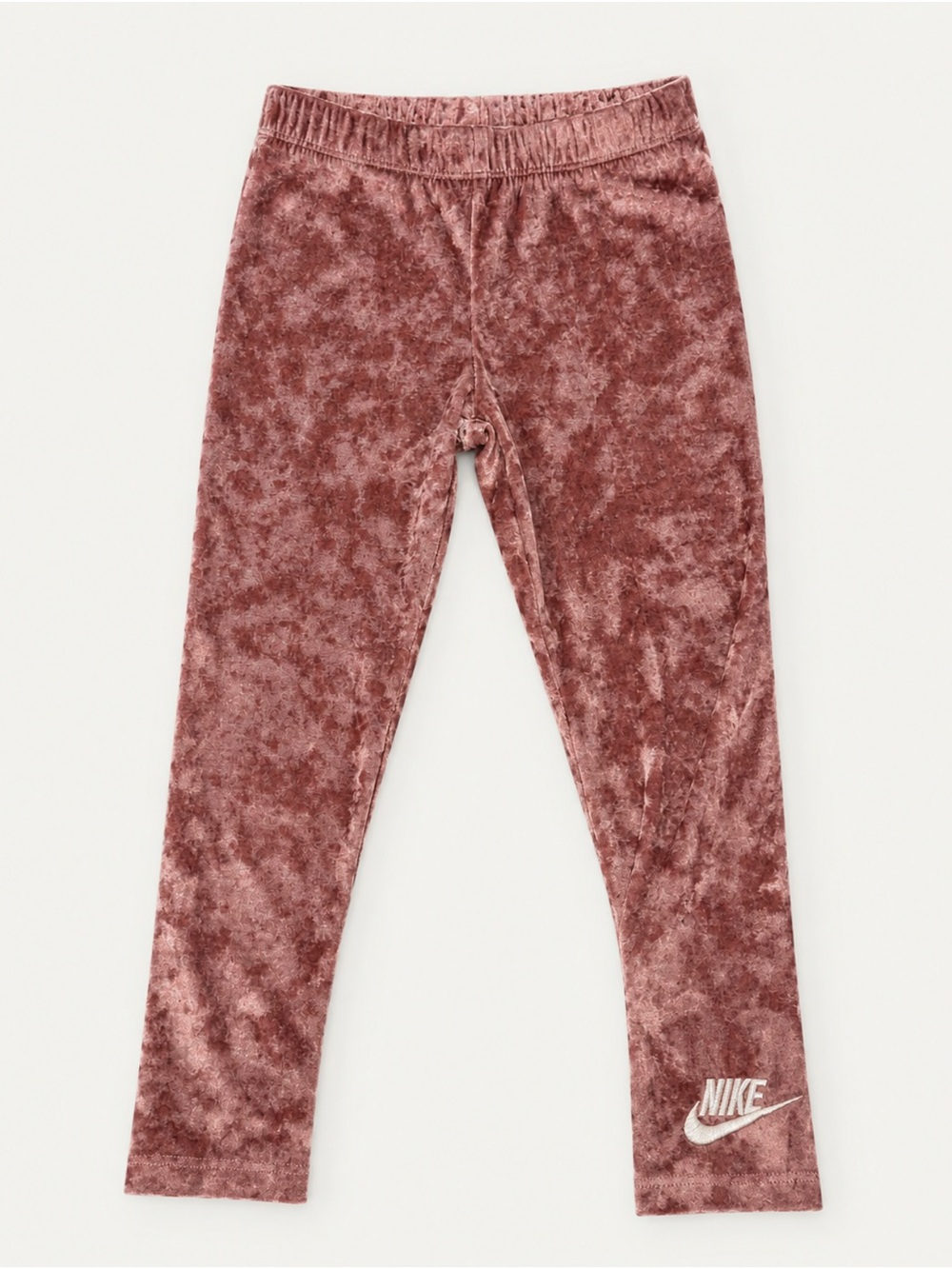 Nike Girls' Crushed Velvet Leggings in Dusty Rose